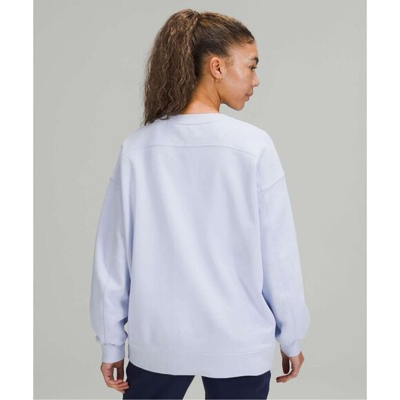 Lululemon Perfectly Oversized Crew Neck Pullover Sweatshirt In Pastel Blue - Picture 1 of 10